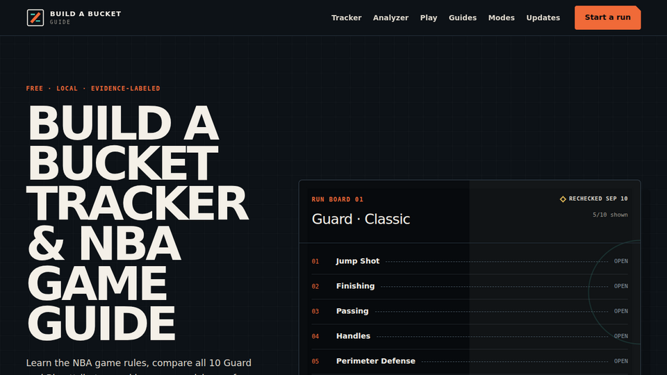 Screenshot of Build-A-Bucket Guide