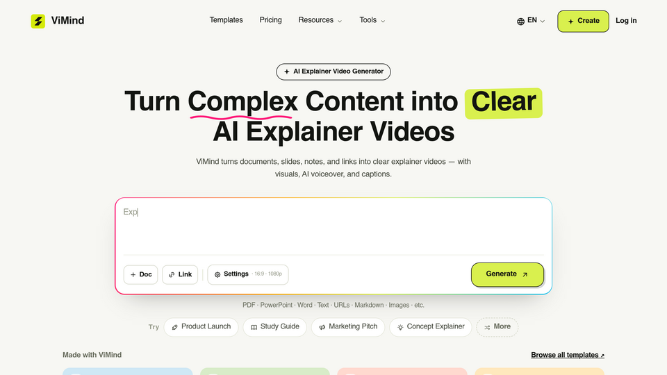 Screenshot of ViMind