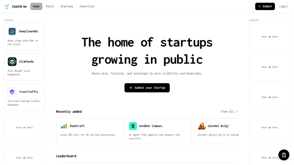 Screenshot of SaaSGrow