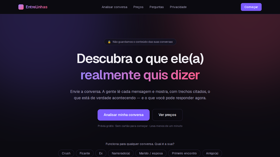 Screenshot of EntreLinhas