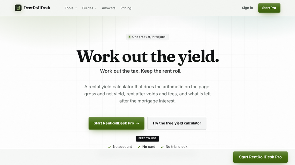 Screenshot of RentRollDesk