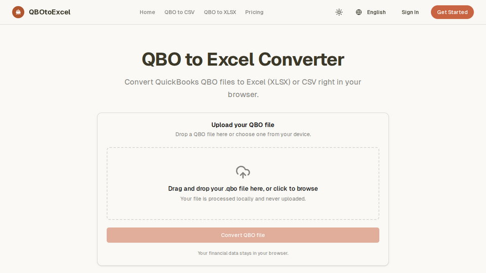 Screenshot of QBOtoExcel