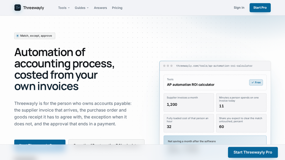 Screenshot of Threewayly