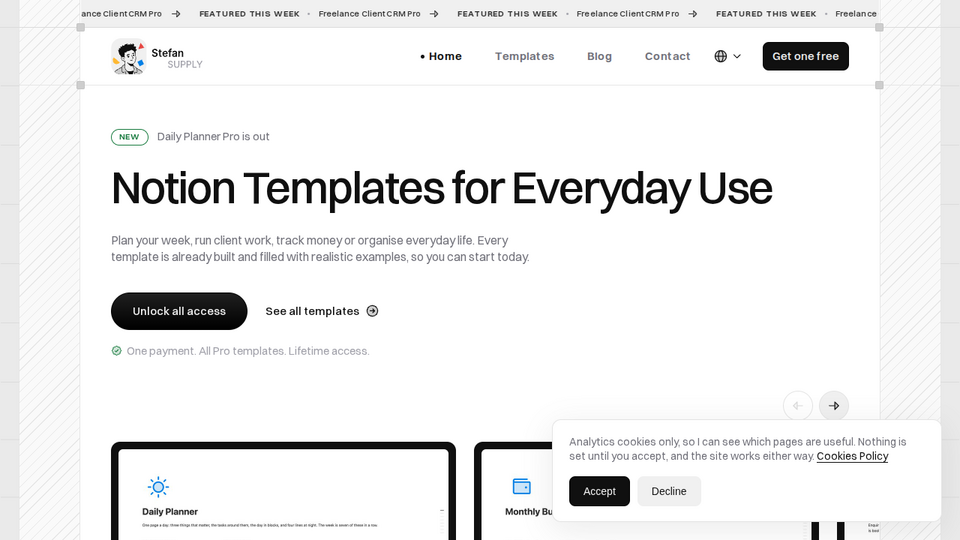 Screenshot of Stefan Supply