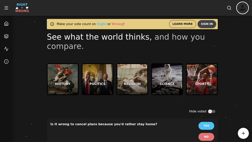 Screenshot of Right or Wrong