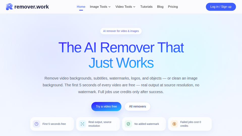 Screenshot of remover.work