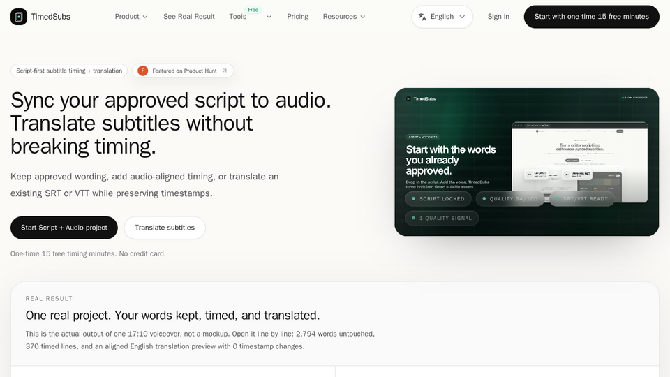 Screenshot of TimedSubs