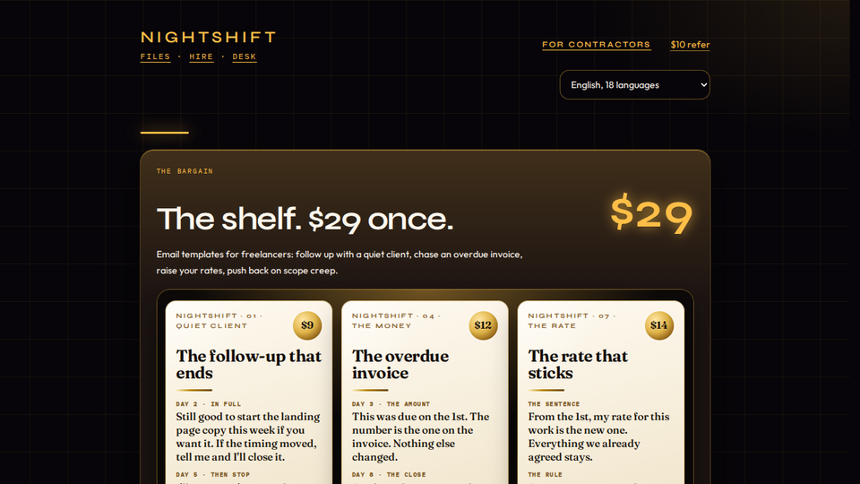 Screenshot of Nightshift