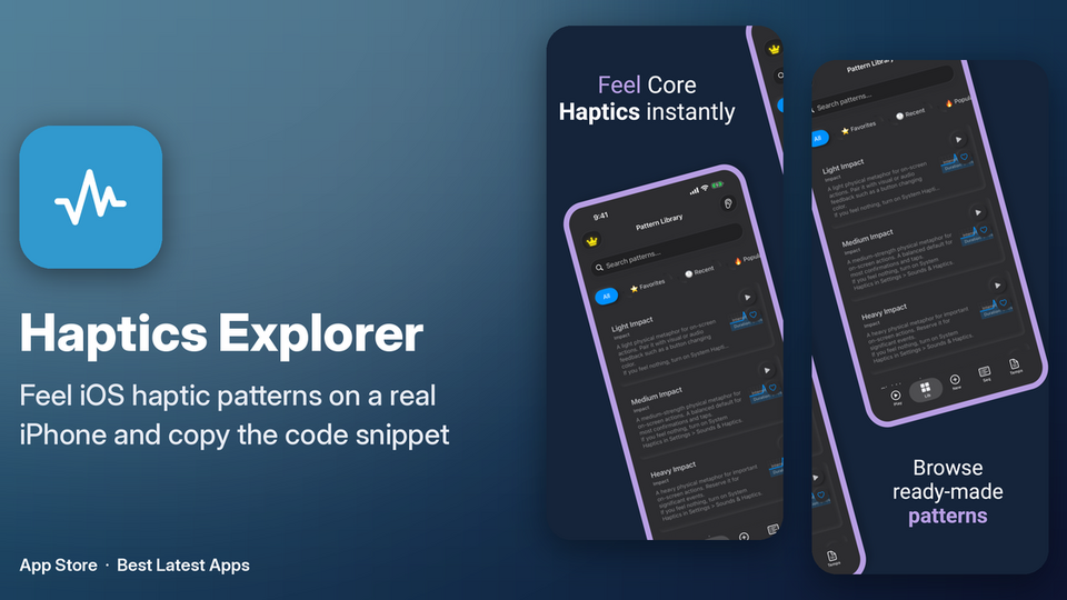 Screenshot of Haptics Explorer